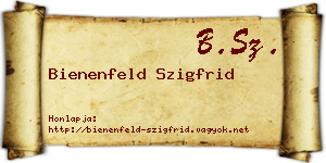Bienenfeld Szigfrid névjegykártya